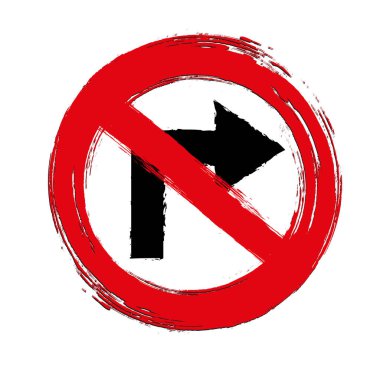 Sağa dönüş işareti yok.