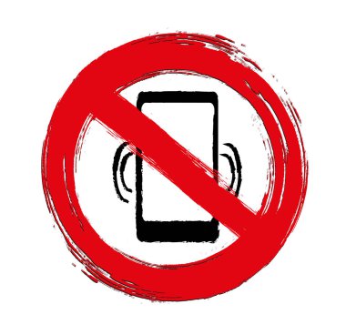 Cep telefonu işareti yok. Vektör simgesi.