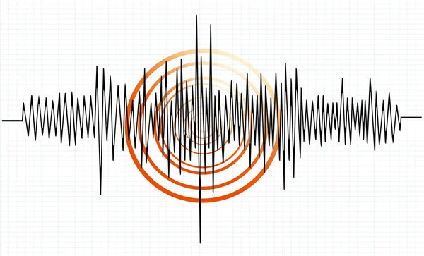 Trzęsienie Ziemi Sejsmogram Pomiaru Sejsmicznego — Wektor stockowy