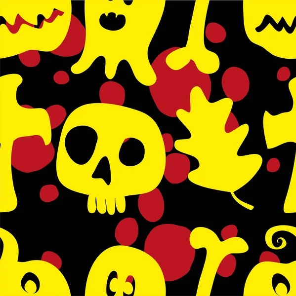 Hallo Halloween Ontwerp Naadloos Patroon Ontwerp Met Leuke Halloween Figuren — Stockvector