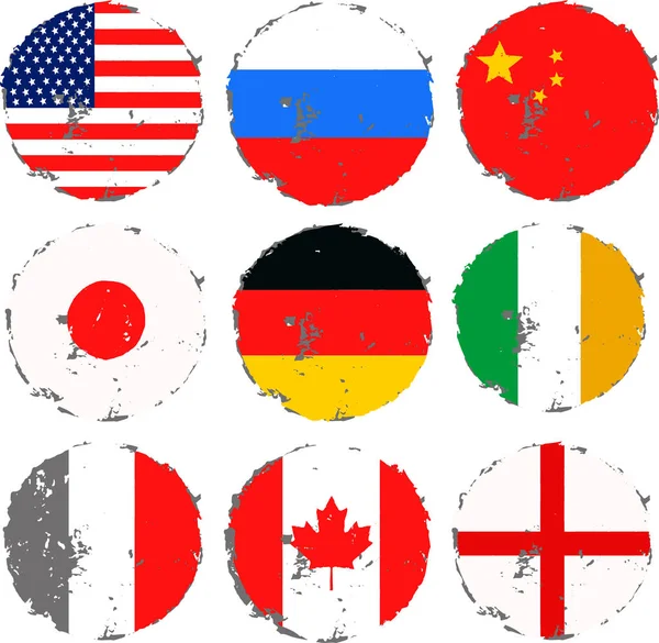 World Flags Set Grunge World Flags Set — 스톡 벡터