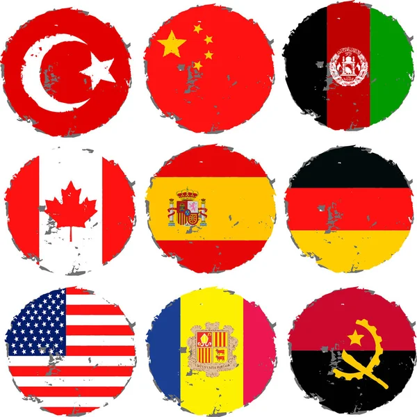 World Flags Set Grunge World Flags Set — 스톡 벡터