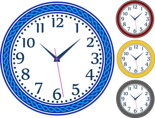 Colorful Wall Clock Set Vector Illustration Vektr — стоковий вектор