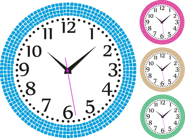 Colorful Wall Clock Set Vector Illustration Vektr — стоковий вектор