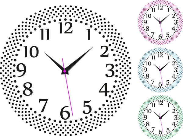 Στρογγυλό Πολύχρωμο Ρολόι Τοίχου Εικονογράφηση Διάνυσμα Vektr — Διανυσματικό Αρχείο