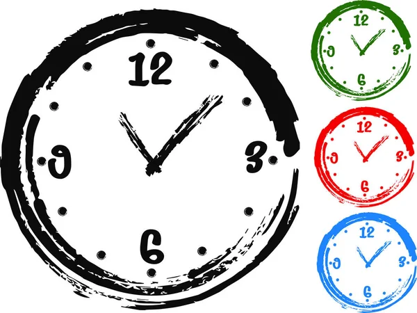Colorful Wall Clock Set Vector Illustration Vektr — стоковий вектор