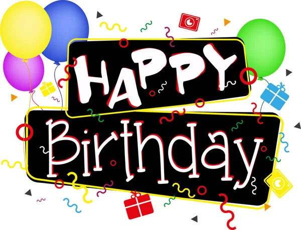 Happy Birthday Cute Font Background — Stock Vector