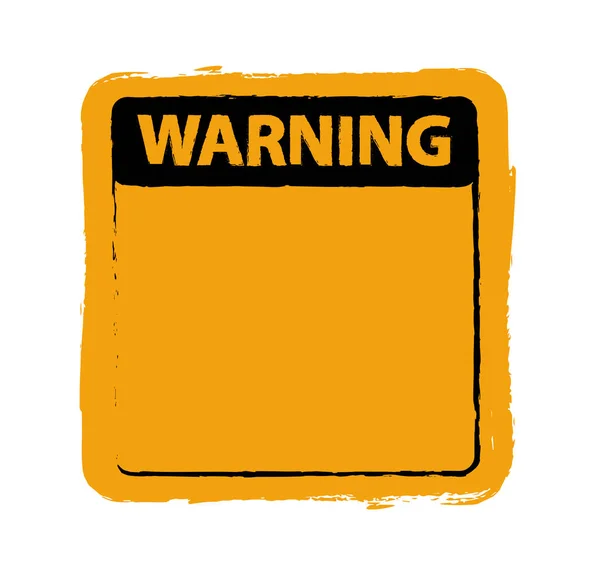 Yellow Warning Sign Grunge Vector Icon — 스톡 벡터