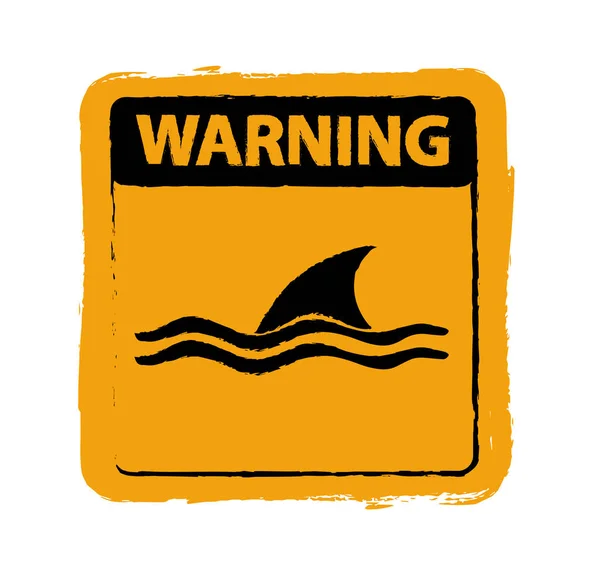 Köpekbalığı Tehlikesi Işareti Vektör Uyarı Simgesi — Stok Vektör