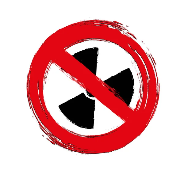 Prohibition Radiation Sign Vector Icon — Stock Vector