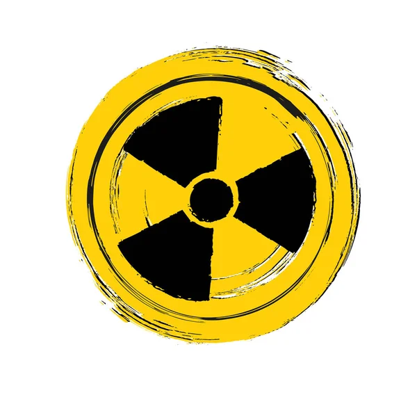 Yellow Radiation Sign Vector Icon — Stock Vector