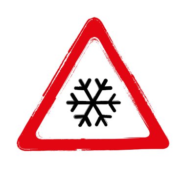 Grunge kar uyarı işareti vektörü.