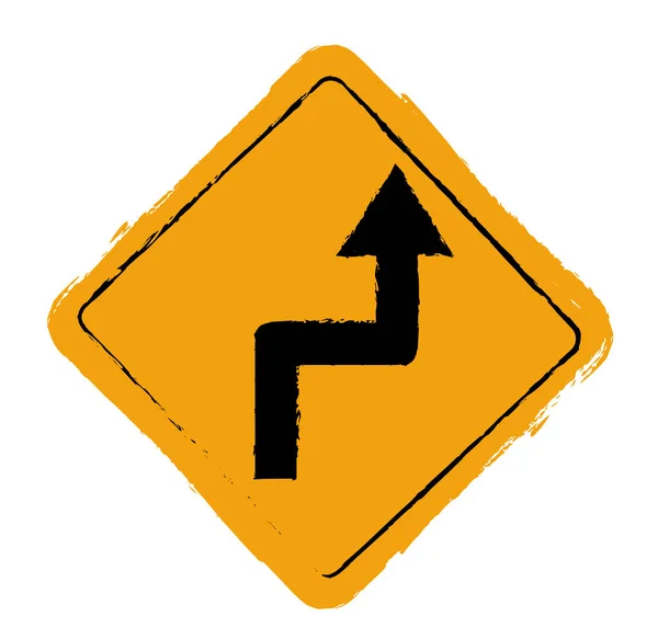 Right Reverse Turn Sign Vector Icon — 스톡 벡터