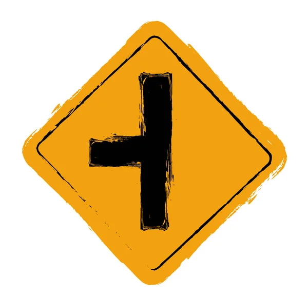 Way Crossroad Left Sign — Stock Vector