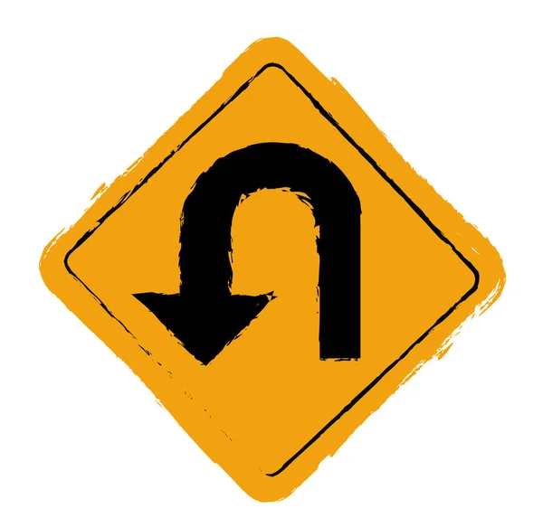 Traffic Sign Turn Vector Icon — 스톡 벡터