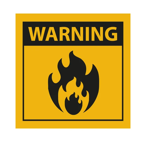Señal Advertencia Incendio Icono Del Vector — Vector de stock