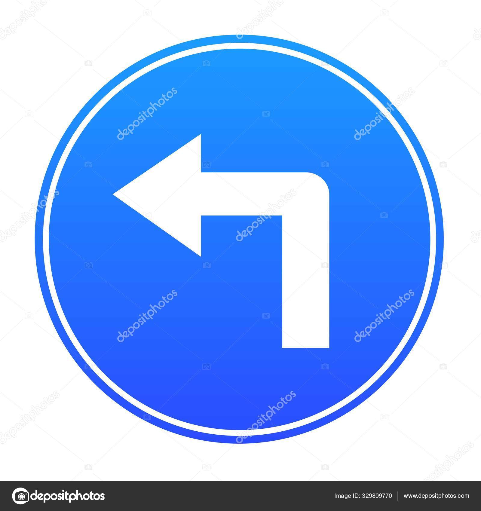Turn Left Ahead Sign Vector Icon Stock Vector Image by ©selim123 329809770