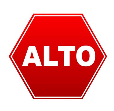 İspanyolca dur tabelası. Vektör simgesi.