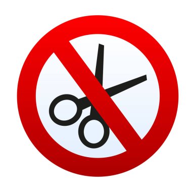 Makas işareti yok. Vektör simgesi.