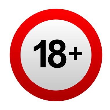 18 'in altında uyarı. vektör simgesi