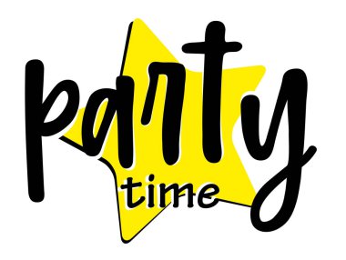 Creatif yazı tipi tasarımı ile parti zamanı.