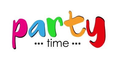 Creatif yazı tipi tasarımı ile parti zamanı.