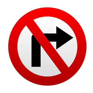 Sağa dönüş işareti yok.