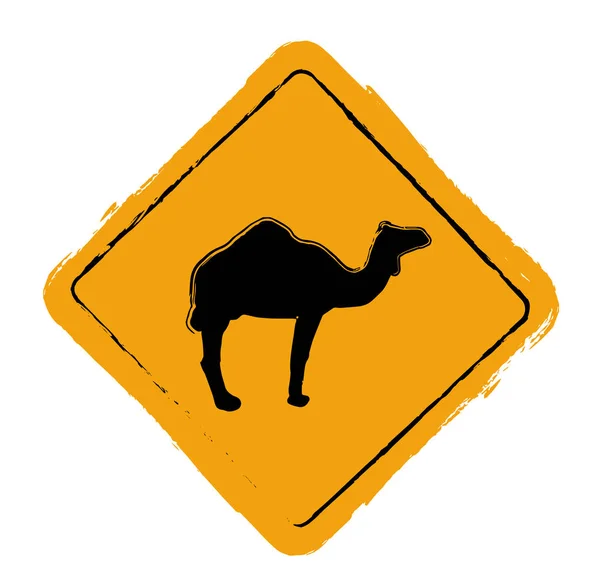 Grunge Camel Sign Vector Icon — 스톡 벡터