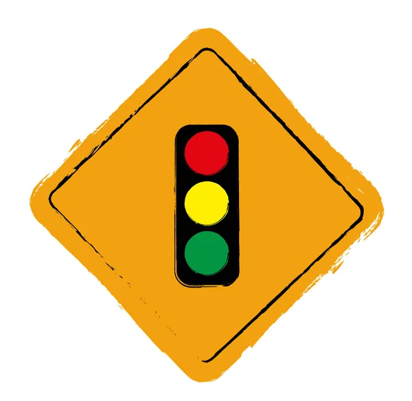 Grunge Traffic Light Sign Vector — Stock Vector