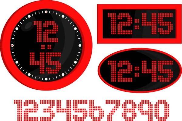 Digital Alarm Clock Led Light Clock — Stock Vector