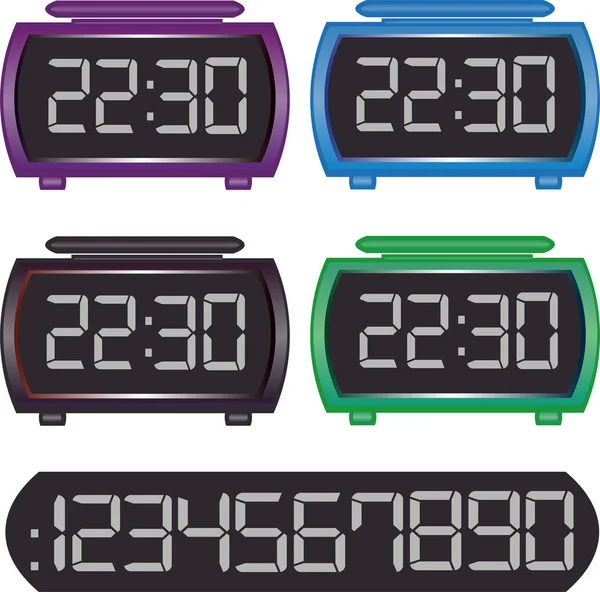 Reloj Despertador Digital Reloj Luz Led — Archivo Imágenes Vectoriales