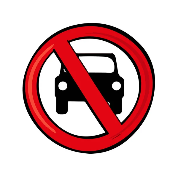 Prohibited Cars Vehicles Vector Icon — ストックベクタ