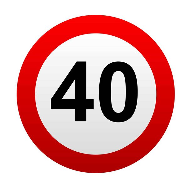 Speed limit traffic signs 40. Vector icon.