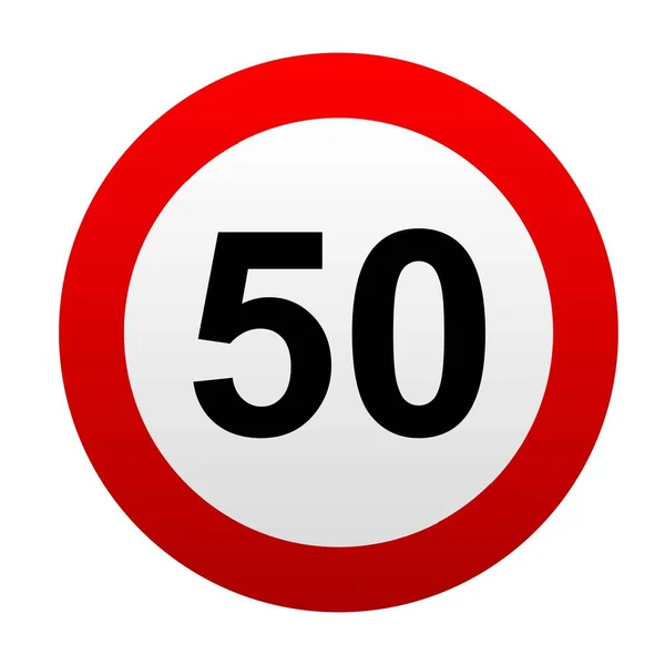 Hız limiti trafik işaretleri 50. Vektör simgesi.