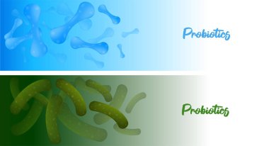 Micro probiotic microorganism, science background. Medicine and treatment. clipart