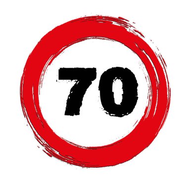 Hız sınırı trafik işaretleri 70.