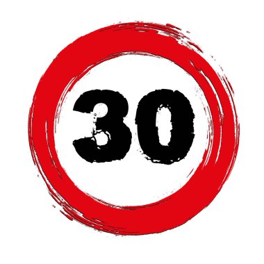 Speed limit traffic sign 30. clipart