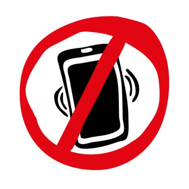 Cep telefonu işareti yok. Vektör simgesi.