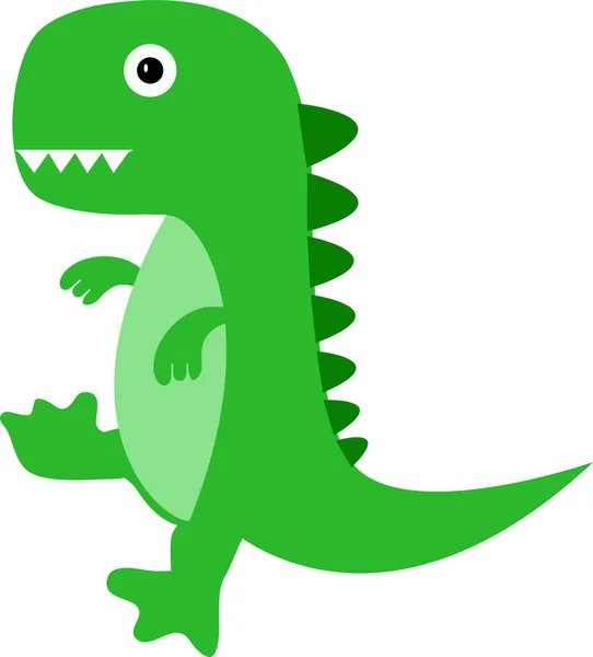 Joli Dinosaure Simplement Dessiné Dinosaure Dessin Animé — Image vectorielle