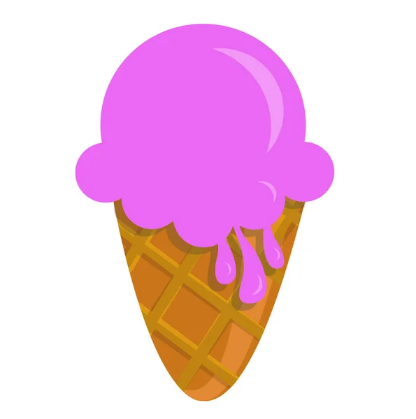 Simplement Dessiné Vecteur Crème Glacée Dessin Animé — Image vectorielle