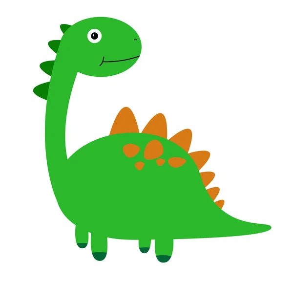 Cute Dinosaur Simply Drawn Cartoon Dinosaur — Stock Vector