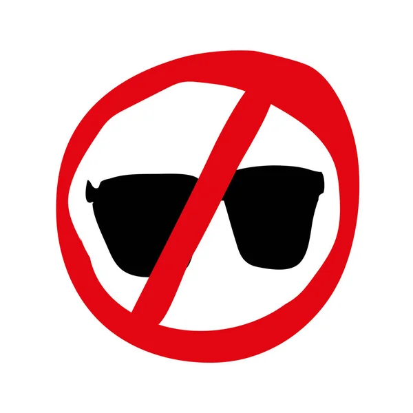 Nincs Napszemüveg Jele Vektor Ikonja — Stock Vector