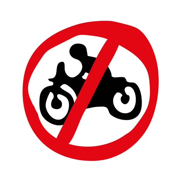 Żadnego Znaku Motocyklu Ikona Wektora — Wektor stockowy