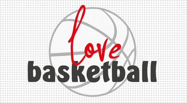 Amo Basket Caratteri Freddi Sfondo Palla — Vettoriale Stock