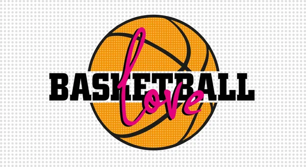 Liebe Basketball Coole Schrift Und Ball Hintergrund — Stockvektor