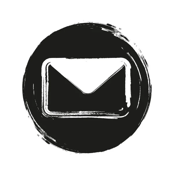 Grunge Mail Icon Letter Envelope — Stock Vector