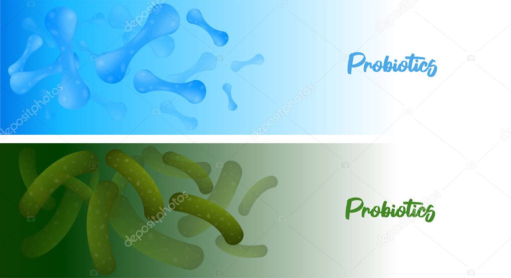 Micro probiotic microorganism, science background. Medicine and treatment.
