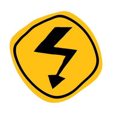 Yüksek Voltaj İşareti. Vektör simgesi.