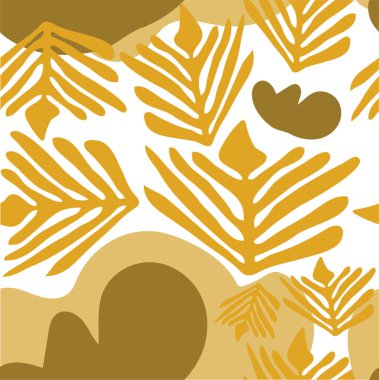 Şirin şekilleri ve bitkileri olan bir tasarım. Kusursuz desen. Vektör arkaplanı. 