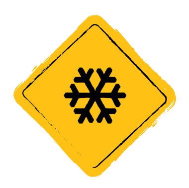 Buz tehlikesi işareti. Vektör uyarı simgesi. 